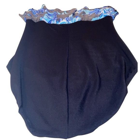 SIRENA Vintage Ruffled Tiers Swimsuit Bathing Suit Tropical Floral BLU BLK SZ 12 - Picture 7 of 8